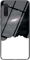 Voor Samsung Galaxy Note10 Sterrenhemel Geschilderd Gehard Glas TPU Schokbestendig Beschermhoes (Kosmische Sterrenhemel)