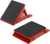 Carpoint Wielkeggen set - 2x - rood/zwart - metaal - 13 x 14 cm - voor aanhangers/caravans - maximaal 900 kilo