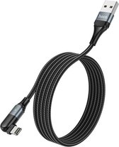 Kabel Hoco USB naar Lightning 2.4A Draaibare connector lengte 1.2m - Zwart