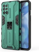 Voor OnePlus 9R Supersonic PC + TPU Schokbestendige beschermhoes met houder (groen)