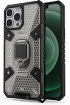 Space PC + TPU-ringhouder beschermhoes voor iPhone 13 Pro Max (grijs)