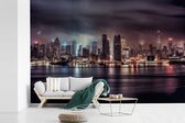 Behang - Fotobehang De skyline van New York in de nacht - Breedte 360 cm x hoogte 240 cm