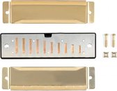 bouwpakket mondharmonica 10,5 x 2,8 cm rvs goud