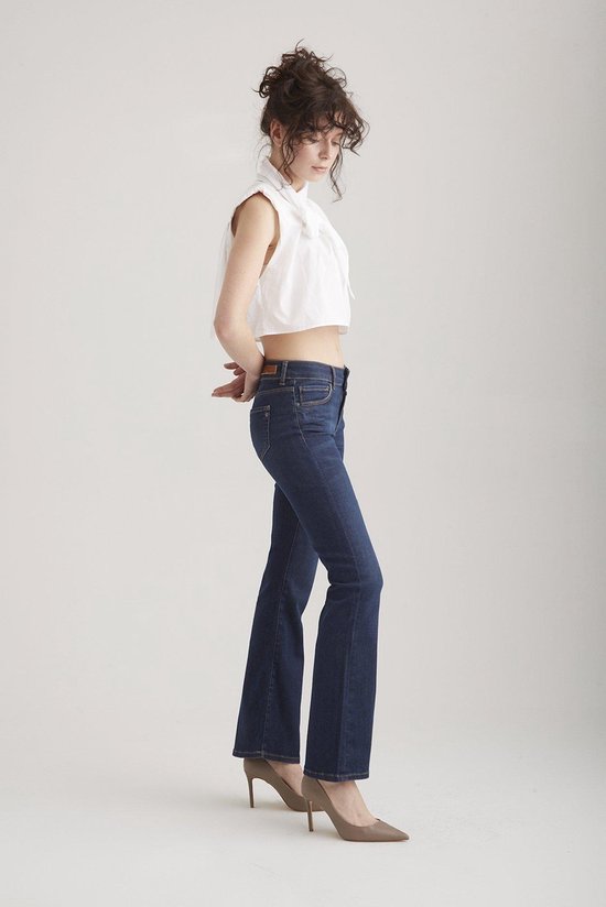 COJ - Laura - Dames Flare Jeans - Dark Blue Vintage | bol.com
