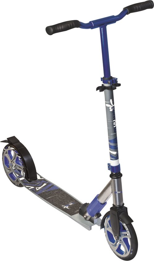 muuwmi Aluminium Scooter Deluxe - step, 205 mm, ABEC 7, GS-gekeurd, in hoogte verstelbaar, slider, grijs-blauw