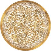 feestborden Delicate Lace 18 cm 8 stuks goud
