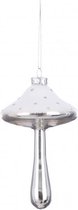 kerstboomhanger paddenstoel 12 x 7 cm zilver