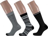 sokken Fashion Bamboo dames grijs/zwart 3-pack mt 39/42