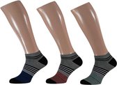 sneakersokken Fashion Bamboo heren stripe 3-pack mt 43/46
