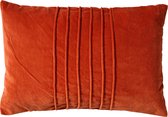 Dutch Decor PAX - Sierkussen velvet 40x60 cm Potters Clay - oranje - Inclusief binnenkussen