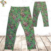 Groene meisjes broek met bloemen 4 -s&C-98/104-Broek