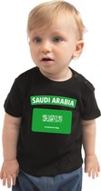 Saudi-Arabia baby shirt met vlag zwart jongens en meisjes - Kraamcadeau - Babykleding - Saoedi-Arabie landen t-shirt 68 (3-6 maanden)