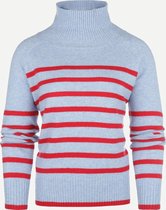 Steppin' Out Herfst/Winter 2021 Trui Winter Stripe Vrouwen - Regular Fit - Merino Wol - Blauw (M)