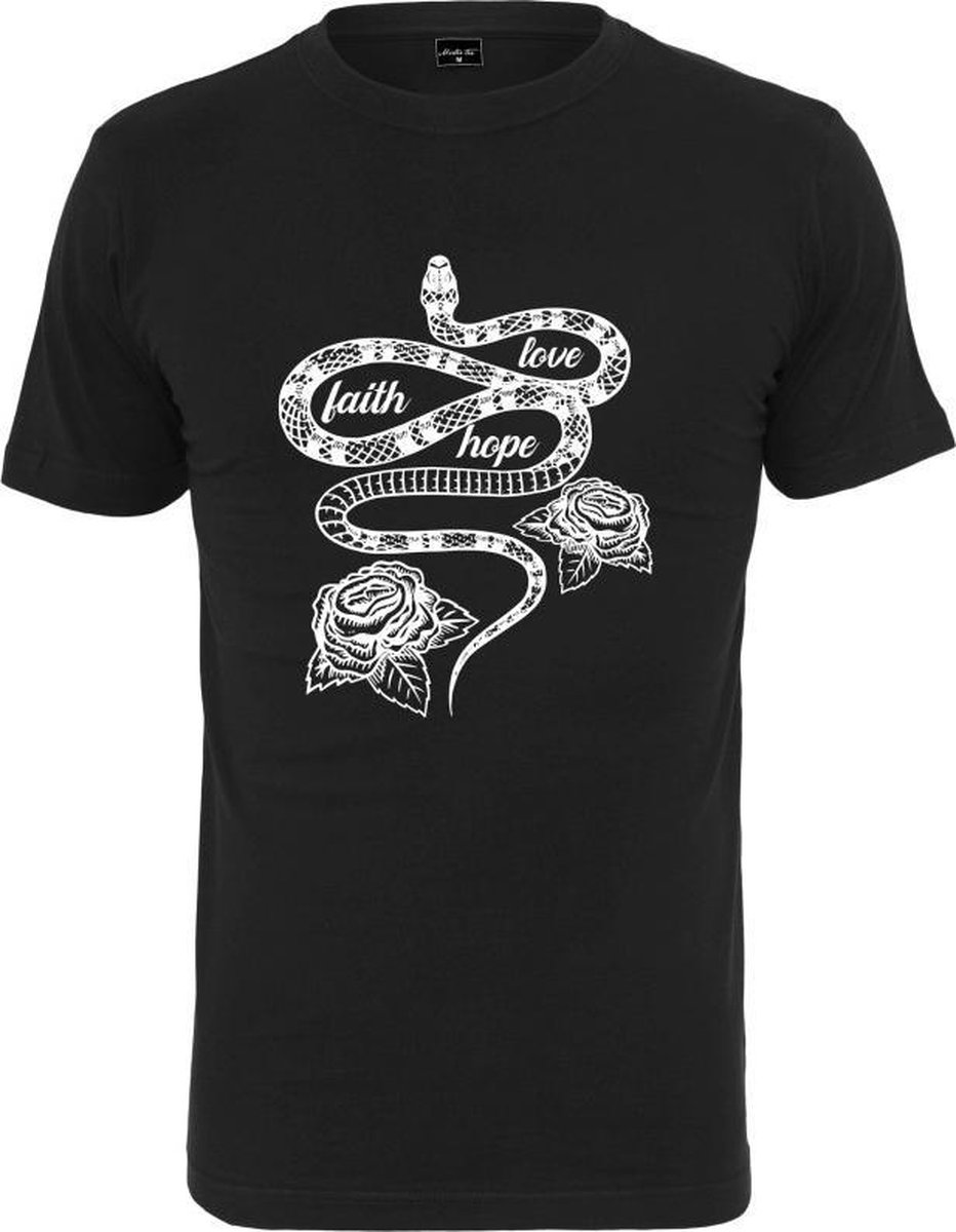 Mister Tee Snake Love Faith Hope Heren T-shirt XXL Zwart