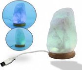 Zoutkristallamp wit ruw USB + LED - 16 - 1900 - L