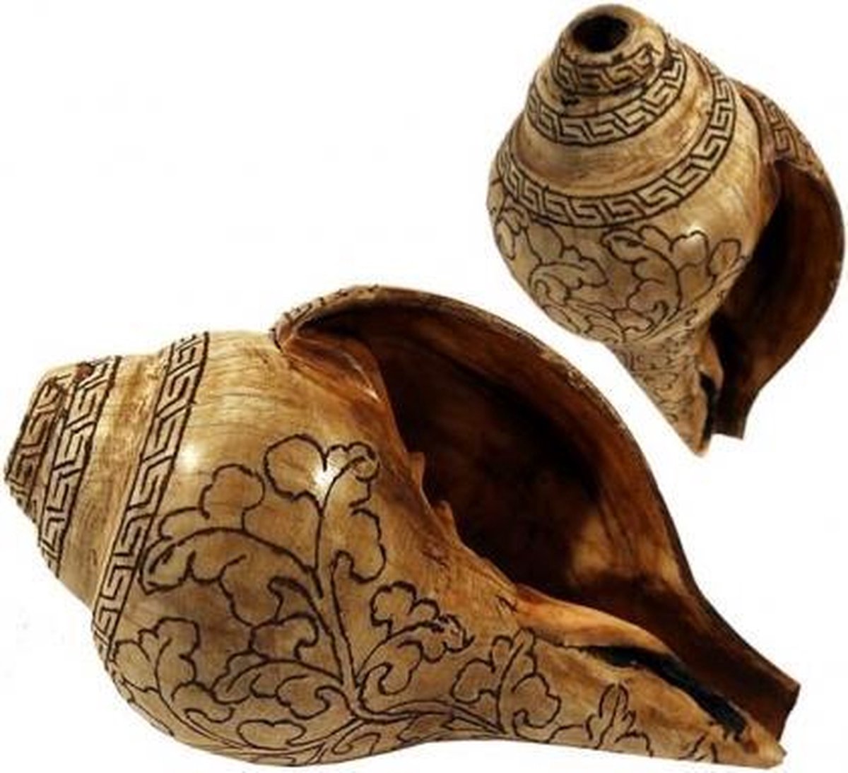 Rituele schelp oneindige knoop Puja - 18 cm - S - Yogi & Yogini