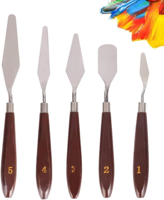 Palette Couteau Kit,5 outils de peinture à couteaux à palette,Couteaux à  Peindre en Acier Inoxydable Artiste Peinture À l'huile Palette Couteau  Spatule Peinture à l'huile Accessoires de Mélange en destockage et  reconditionné