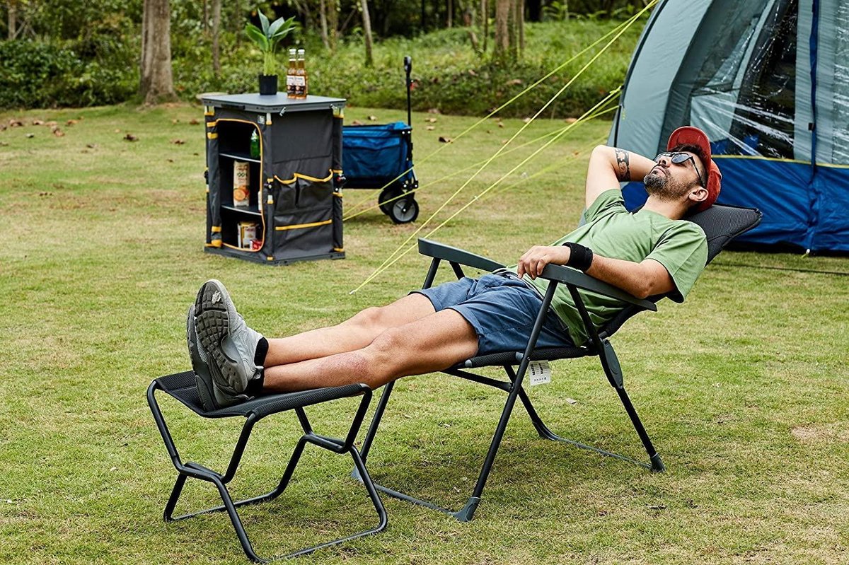 Repose-pieds - Tabouret pliant Zinaps Tabouret de camping en aluminium  rembourré léger