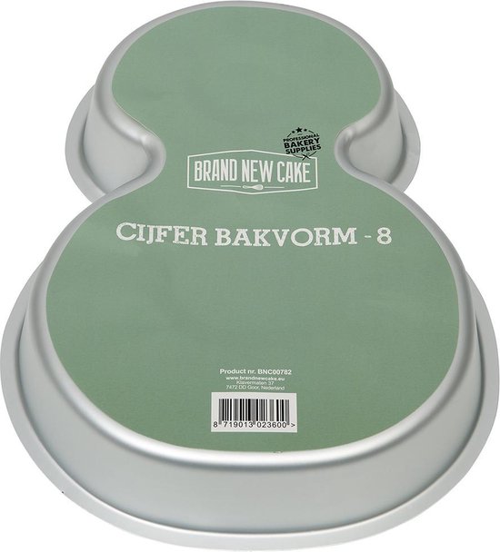 BrandNewCake® Cijfer 8 Bakvorm - Cijfer Bakvormen - Cijfer Vorm - Aluminium Bakvorm - Heerbruikbaar