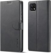 LC.IMEEKE Luxe Book Case - Geschikt voor Samsung Galaxy A22 5G Hoesje - Zwart