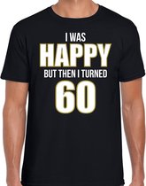 Verjaardag t-shirt 60 jaar - happy 60 - zwart - heren - zestig jaar cadeau shirt 2XL