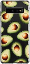 Samsung Galaxy S10 Telefoonhoesje - Transparant Siliconenhoesje - Flexibel - Met Voedselprint - Avocado