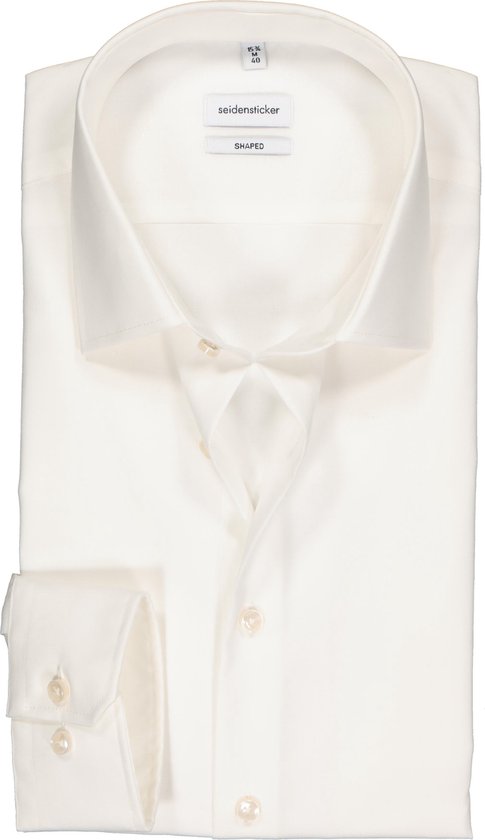 Seidensticker shaped fit overhemd - beige - Strijkvrij - Boordmaat: 44