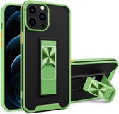 Dual-color Skin Feel TPU + PC Magnetische schokbestendige hoes met onzichtbare houder voor iPhone 13 Pro (groen)