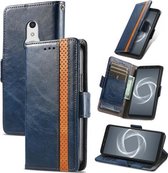 Voor Arrows Be4 Plus F-41B CaseNeo Business Splicing Dual Magnetische Gesp Horizontale Flip PU Lederen Case met Houder & Kaartsleuven & Portemonnee (Blauw)
