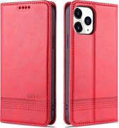 AZNS Magnetische Kalf Textuur Horizontale Flip Leren Hoes Met Kaartsleuven & Houder & Portemonnee Voor iPhone 13 Pro Max (Rood)