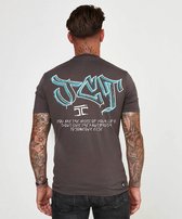 JORCUSTOM Graffiti Slim Fit T-Shirt - Grey - Volwassenen - Maat S