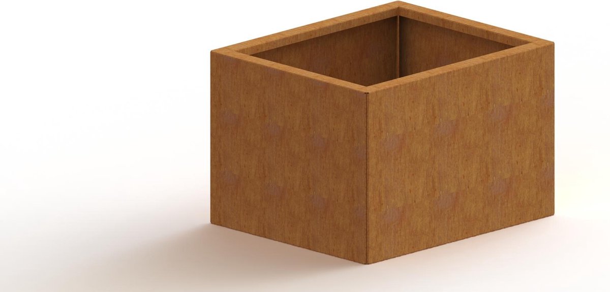 Cortenstaal plantenbak - Rechthoek - 60x50x80cm - Roestkleur - Met bodem - MySteel