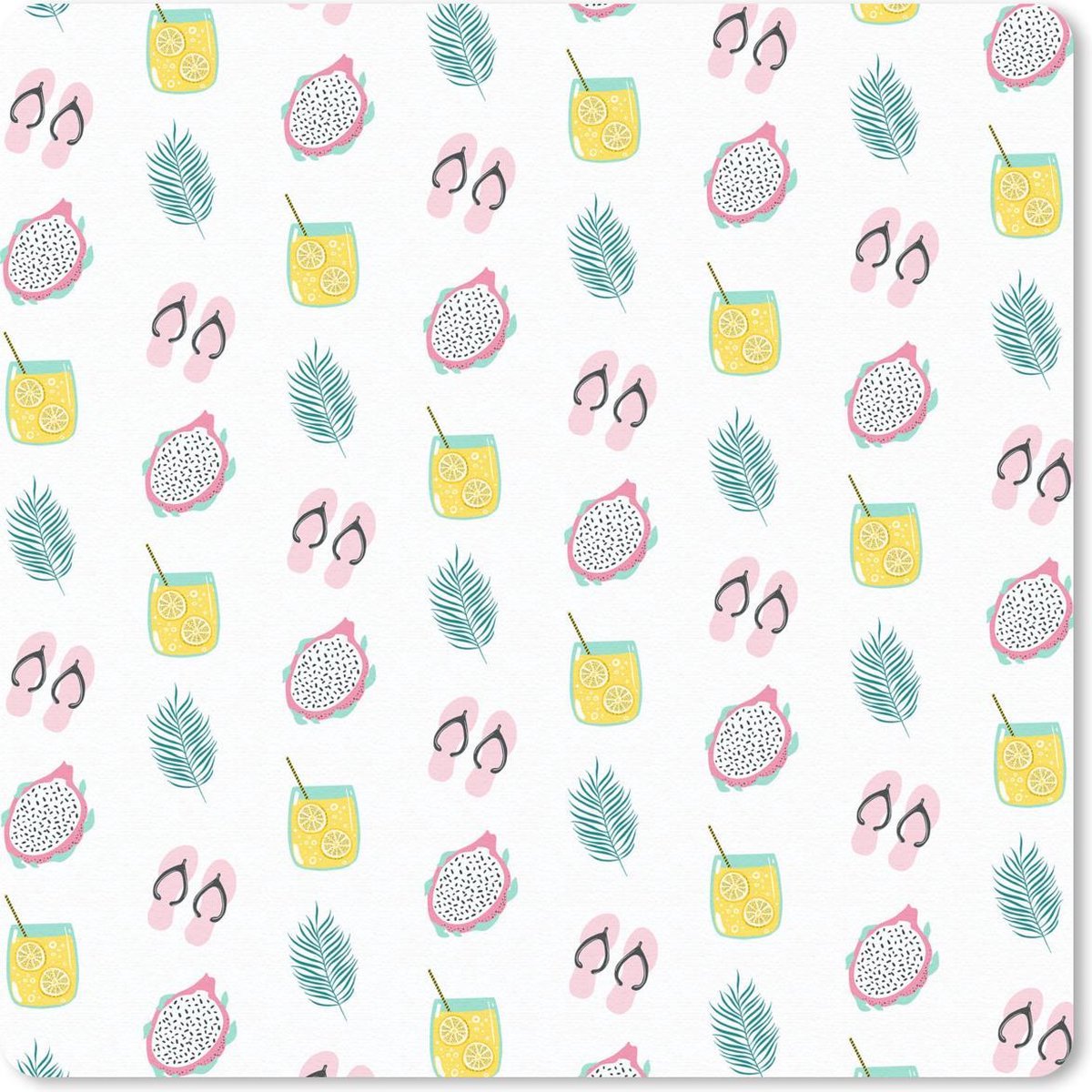 Muismat 30x30 cm - Mousepad Zomer - Pastel - Patroon - Muismatten