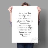 Romans 15 KJV Script Bijbelvers Print Poster Wall Art Kunst Canvas Printing Op Papier Met Waterproof Inkt 30x42cm Multi-color