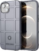 Apple iPhone 13 Hoesje - Mobigear - Rugged Shield Serie - TPU Backcover - Grijs - Hoesje Geschikt Voor Apple iPhone 13