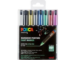 foto van Uni Posca Stiften Metallic Colors PC1MR 0.7 mm lijn