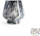 Design vaas Milano medium - Fidrio NERO - glas, mondgeblazen bloemenvaas - diameter 14 cm hoogte 20 cm