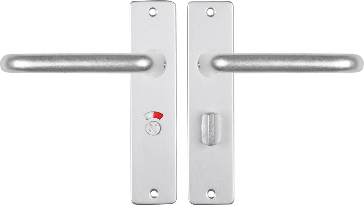 Starx Deurklink Aluminium – Deurbeslag – Deurschild met Toiletsluiting (WC57–5) – Deurklink Coupe