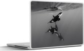 Laptop sticker - 11.6 inch - Orka - Water - Zwart - Wit - 30x21cm - Laptopstickers - Laptop skin - Cover