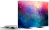 Laptop sticker - 10.1 inch - Waterverf - Sterrenhemel - Blauw - Roze - 25x18cm - Laptopstickers - Laptop skin - Cover