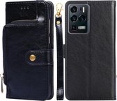 Voor ZTE Axon 30 Ultra 5G Rits Tas PU + TPU Horizontale Flip Lederen Case met Houder & Kaartsleuf & Portemonnee & Lanyard (Zwart)