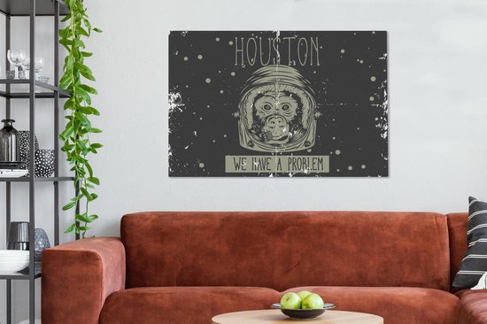 Toile Peinture Espace - Singe - Affiche - 120x80 cm - Décoration murale