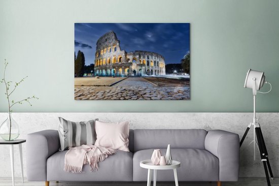 Peintures sur toile Rome - Italie - Colisée - Nuit - 120x80 cm - Décoration murale