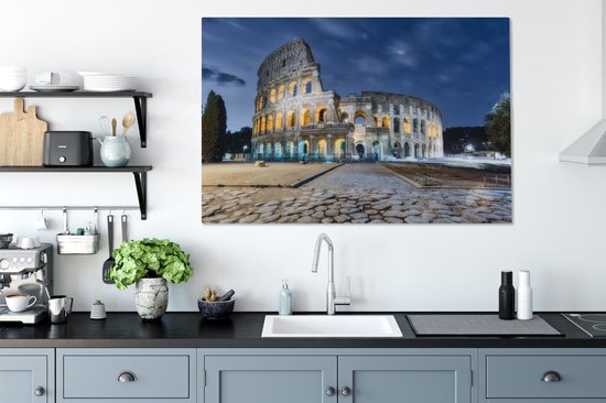 Peintures sur toile Rome - Italie - Colisée - Nuit - 120x80 cm - Décoration murale
