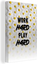 Tableau Peinture Sport - Citations - ' Work hard play hard' - Proverbes - 40x60 cm - Décoration murale