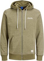 Jack & Jones Vest Jortons Sweat Zip Hood Aut Sn 12193672 Martini Olive Mannen Maat - L
