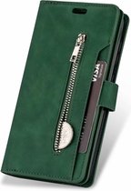 iPhone 12 Mini Luxe Book Case Hoesje met Koord - Portemonnee - Pasjeshouder - Magnetische Sluiting - Apple iPhone 12 Mini - Groen
