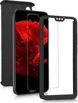 kwmobile 360 graden hoesje voor Huawei P20 Lite - volledige bescherming met screenprotector - metallic zwart