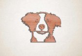 Wanddecoratie - Border Collie puppy - M - 60x80cm - Multiplex - muurdecoratie - Line Art