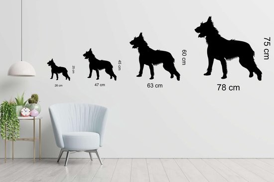 Silhouette hond - Bouvier Des Ardennes - S - 45x47cm - Zwart - wanddecoratie